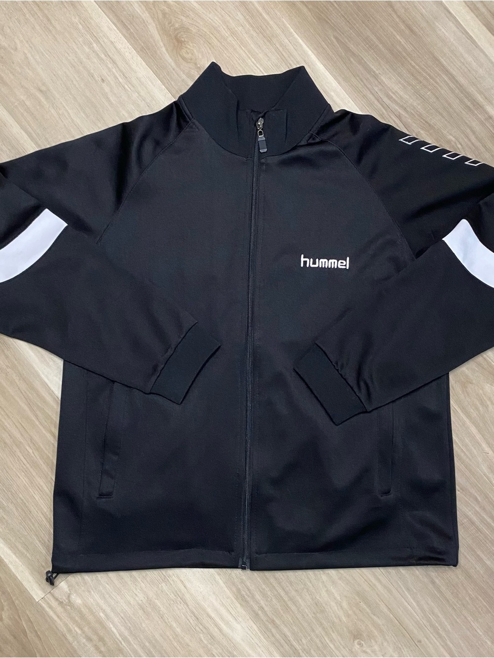 Hummel Black Jacket with White Logo Embroidery
